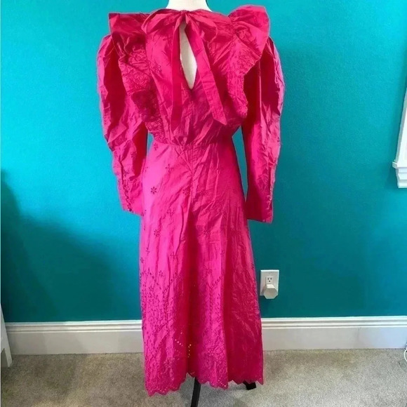 New with tags zara Pink Eyelet Embroidered maxi Dress in size small - Picture 5 of 12